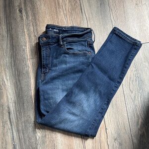 Women’s Old Navy Mid Rise Rockstar Super Skinny Jeans - Dark Blue-Size 14 Short